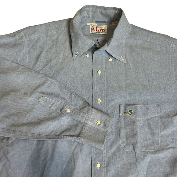 Orvis Other - Vintage Orvis Men's Light Blue Long Sleeve Button‎ Down Shirt L